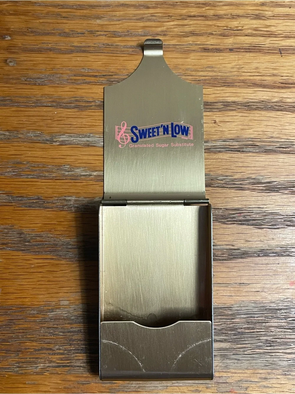 Sweet 'N Low Brass Advertising Promo Pocket Sugar Packet Holder Case